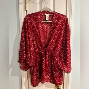 Beautiful tie front top by Lucky Brand